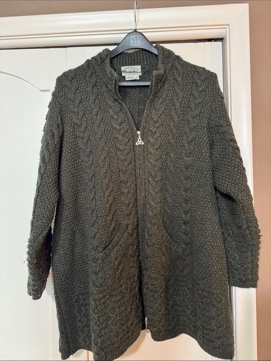 Aran Crafts Jackets & Blazers - Womens knitted zip cardigan jacket